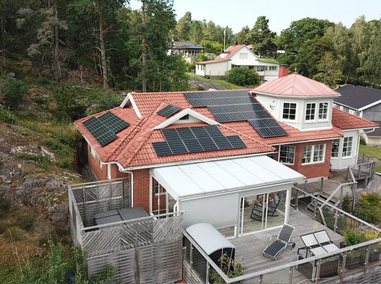 Solceller på villa i Trollhättan
